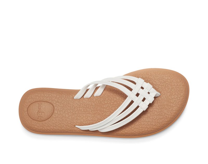 Sanuk Yoga Salty Women's Sandals White / Brown | Canada 36EBC